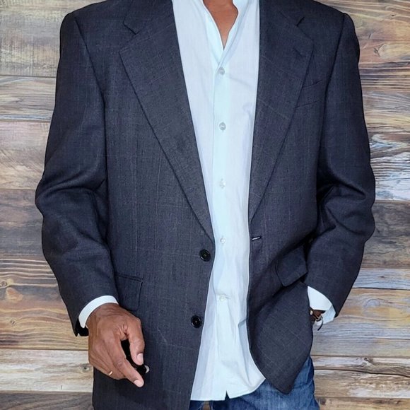 Vintage Gieves & Hawkes Savile Row London Wool Plaid Blazer Sport Jacket 41R - Picture 8 of 10